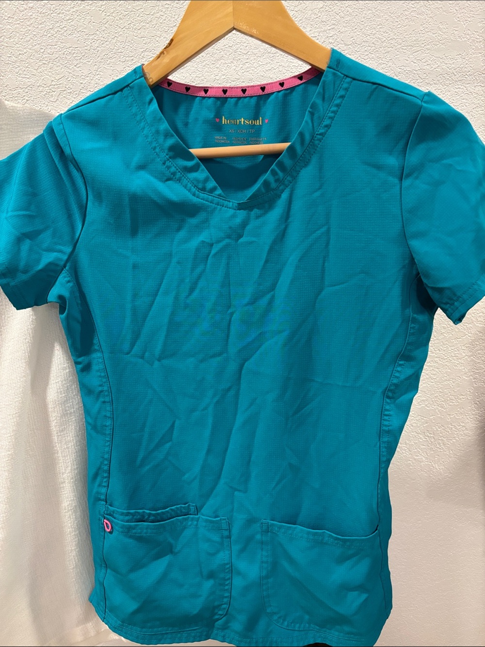 HeartSoul Teal V-Neck Short Sleeve Scrub Top